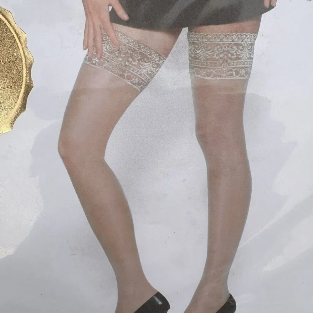 RARE Victorias Secret MINK Thigh Highs Small Signature Gold Collection Stay Ups